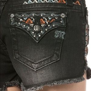 Miss Me Black Tribal Embroidered